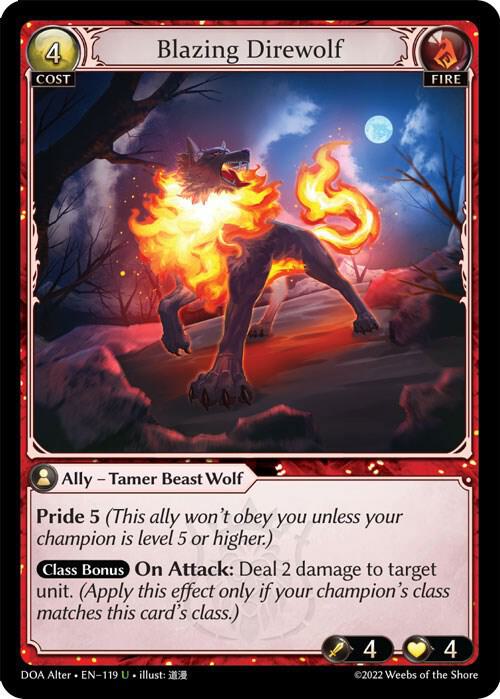 Blazing Direwolf - Dawn of Ashes Alter Edition - 119 - Foil - NM
