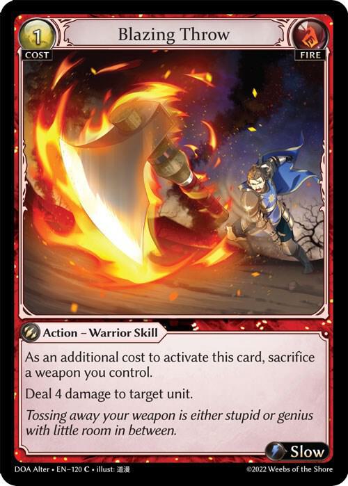 Blazing Throw - Dawn of Ashes Alter Edition - 120 - Foil - NM