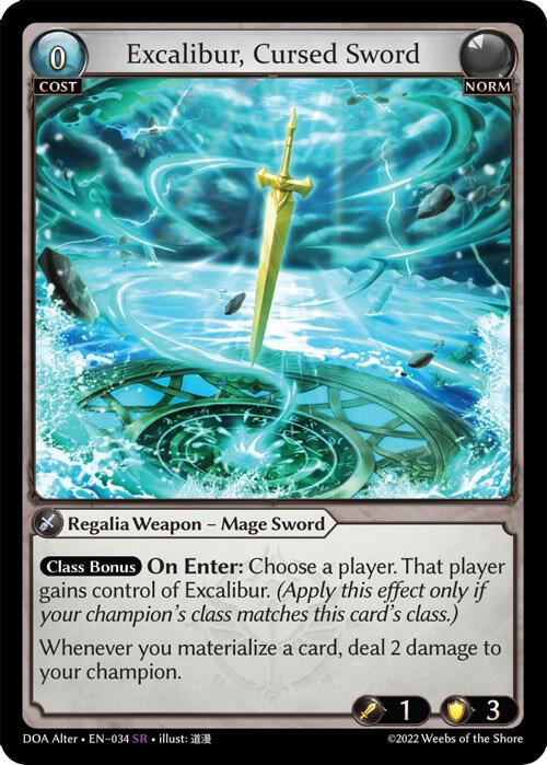 Excalibur, Cursed Sword - Dawn of Ashes Alter Edition - 034 - - NM