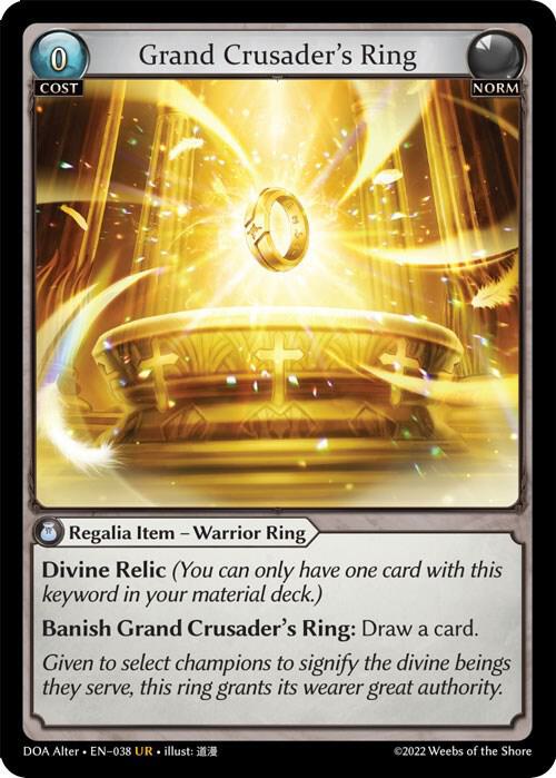 Grand Crusader's Ring - Dawn of Ashes Alter Edition - 038 - - NM