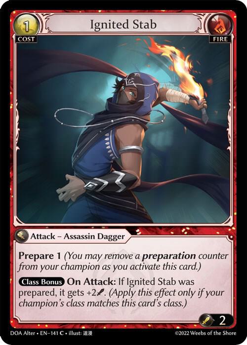 Ignited Stab - Dawn of Ashes Alter Edition - 141 - Foil - NM
