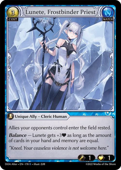 Lunete, Frostbinder Priest - Dawn of Ashes Alter Edition - 178 - - NM