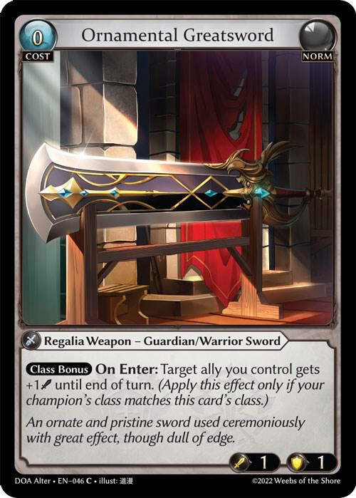 Ornamental Greatsword - Dawn of Ashes Alter Edition - 046 - Foil - NM