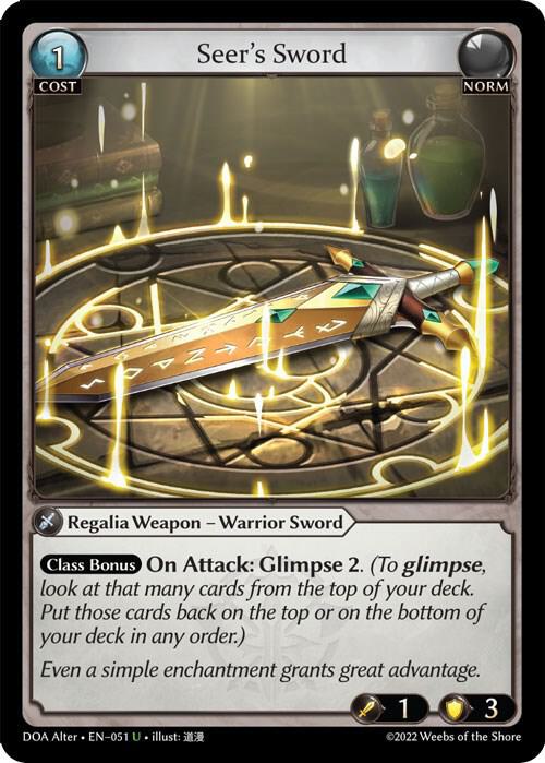 Seer's Sword - Dawn of Ashes Alter Edition - 051 - Foil - NM