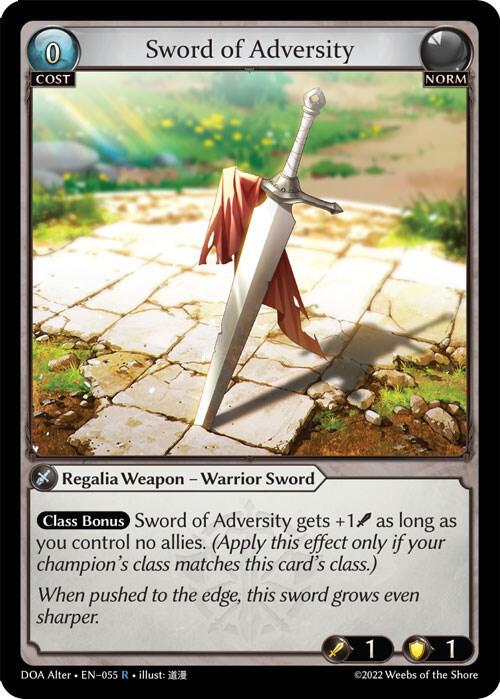 Sword of Adversity - Dawn of Ashes Alter Edition - 055 - - NM