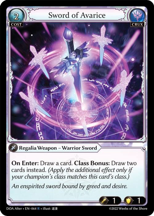 Sword of Avarice - Dawn of Ashes Alter Edition - 064 - - NM