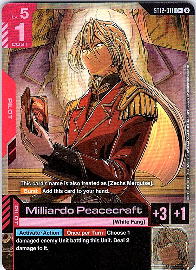 Milliardo Peacecraft (C+) - Starter Deck 12: Raging Onslaught - ST12-011 - Holo - NM