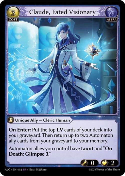 Claude, Fated Visionary - Alchemical Revolution - 182 - - NM