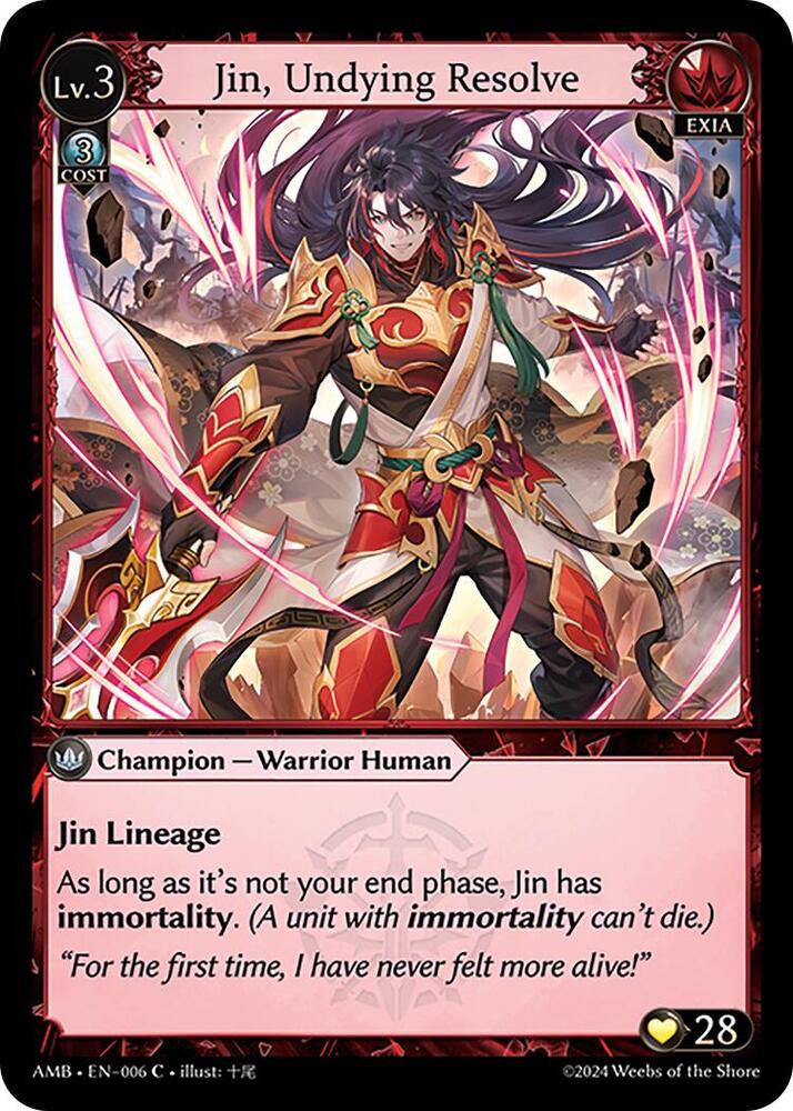 Jin, Undying Resolve - Mortal Ambition - 006 - Foil - NM