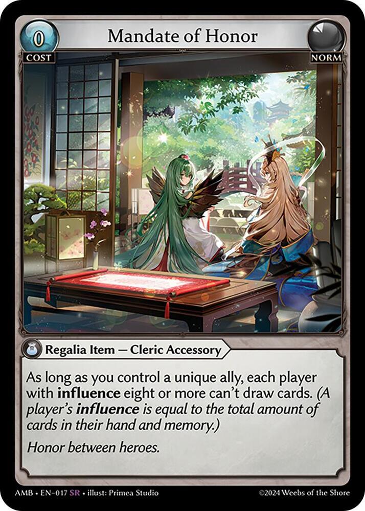 Mandate of Honor - Mortal Ambition - 017 - - NM