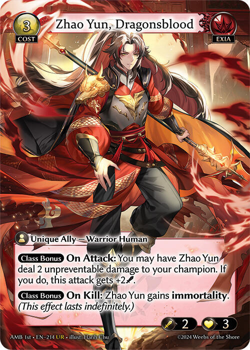 Zhao Yun, Dragonsblood - Mortal Ambition - 214 - - NM