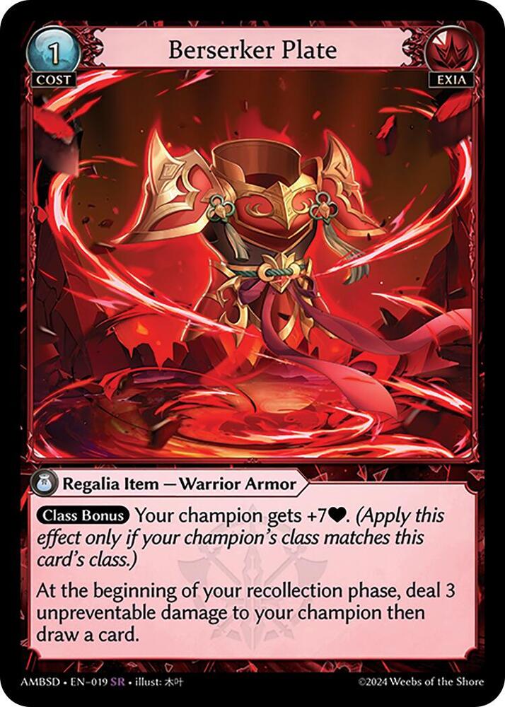 Berserker Plate - Mortal Ambition Starter Decks - 019 - - NM
