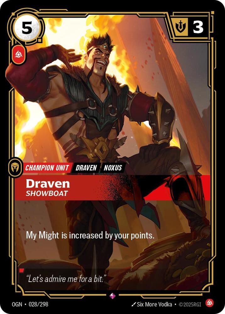 Draven, Showboat - Origins - 028/298 - Foil - NM