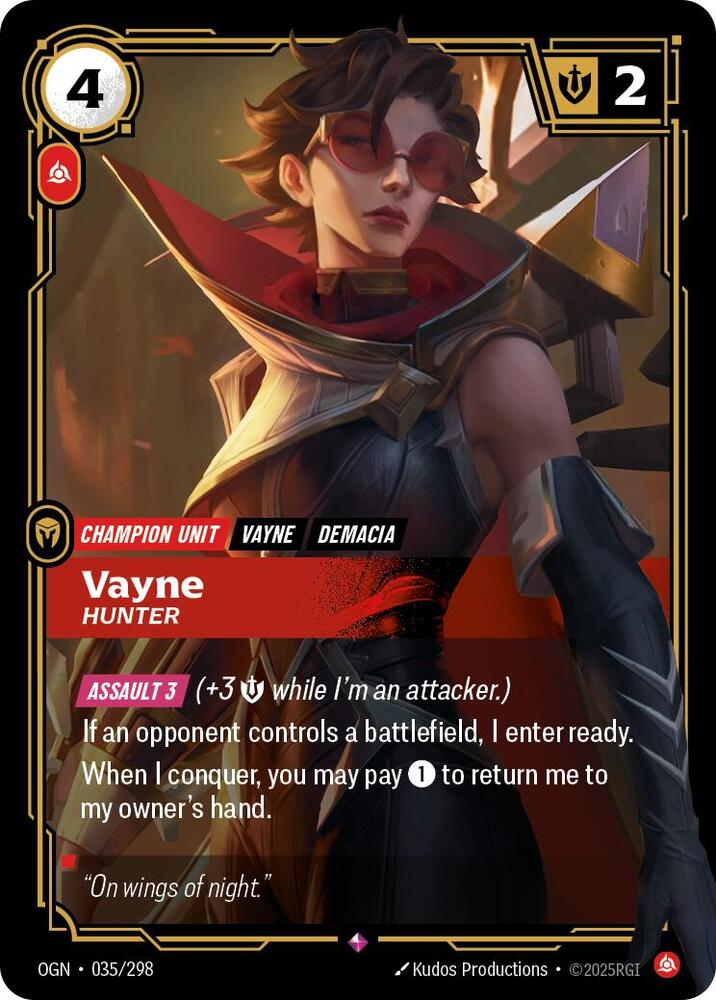 Vayne, Hunter - Origins - 035/298 - Foil - NM