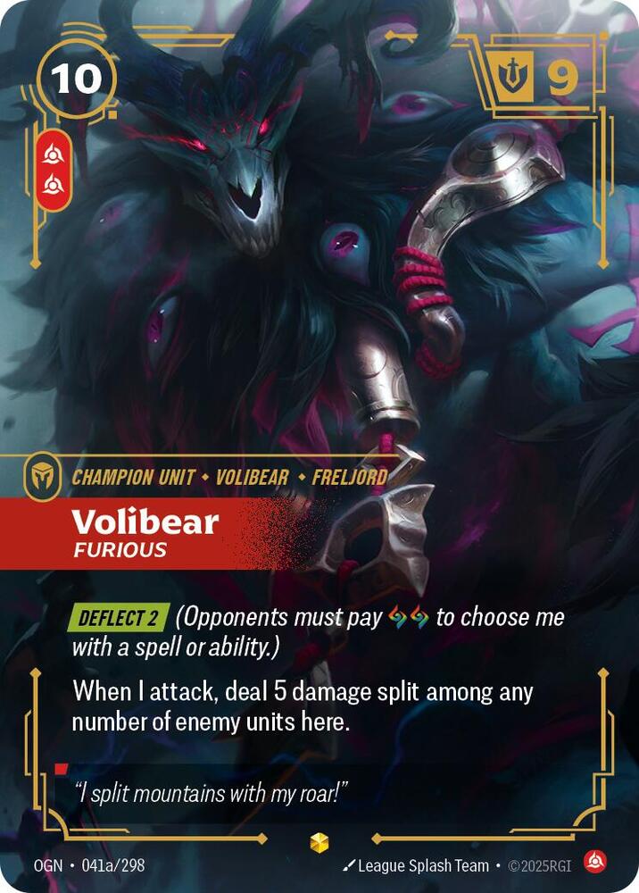 Volibear, Furious (Alternate Art) - Origins - 041a/298 - Foil - NM