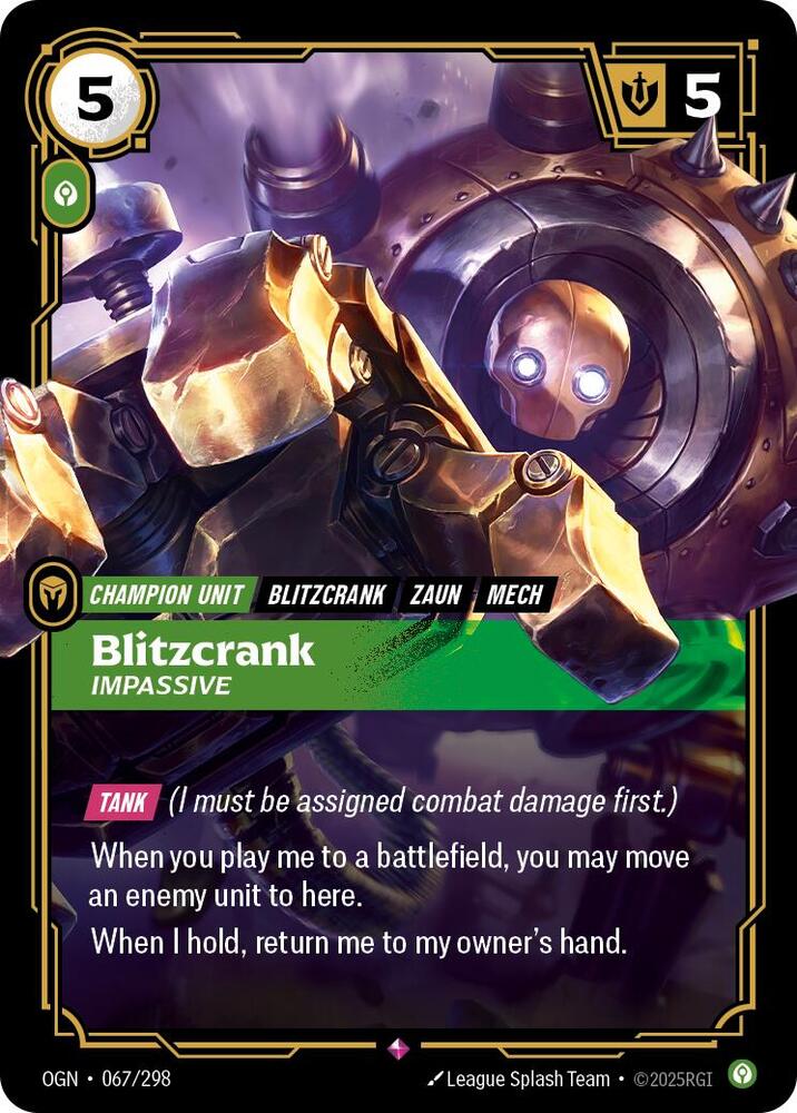 Blitzcrank, Impassive - Origins - 067/298 - Foil - NM