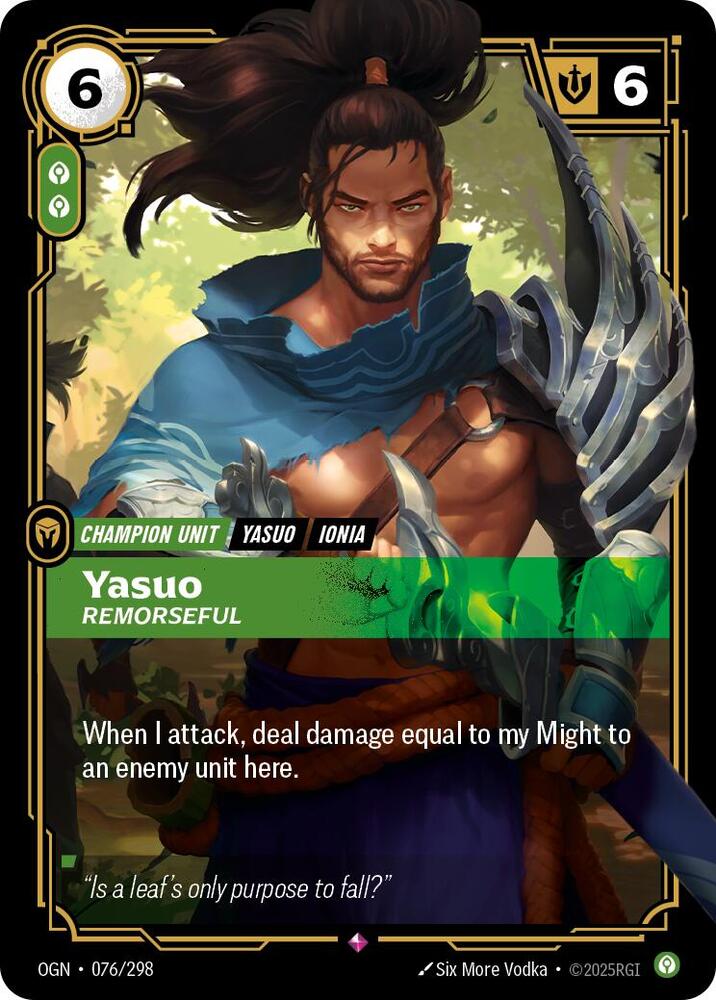 Yasuo, Remorseful - Origins - 076/298 - Foil - NM