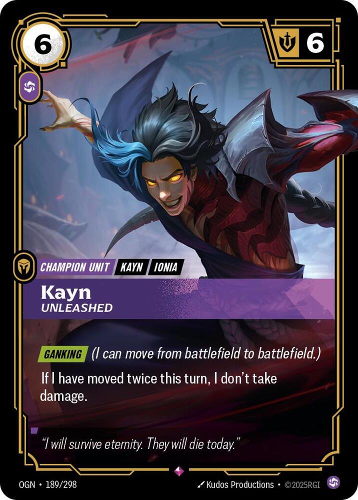 Kayn, Unleashed - Origins - 189/298 - Foil - NM