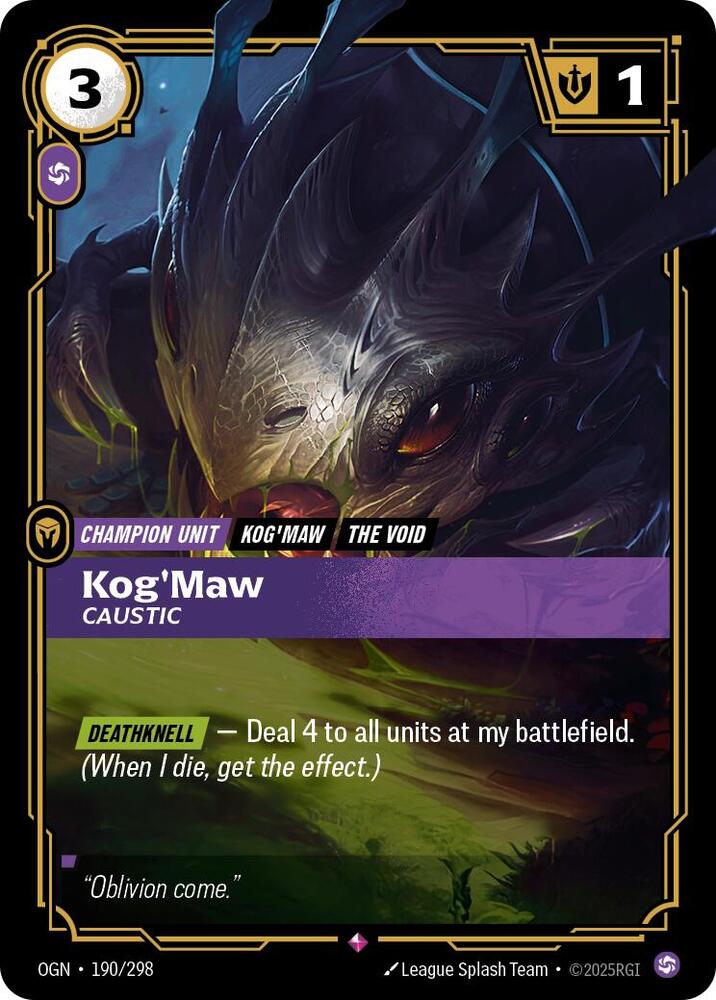 Kog'Maw, Caustic - Origins - 190/298 - Foil - NM
