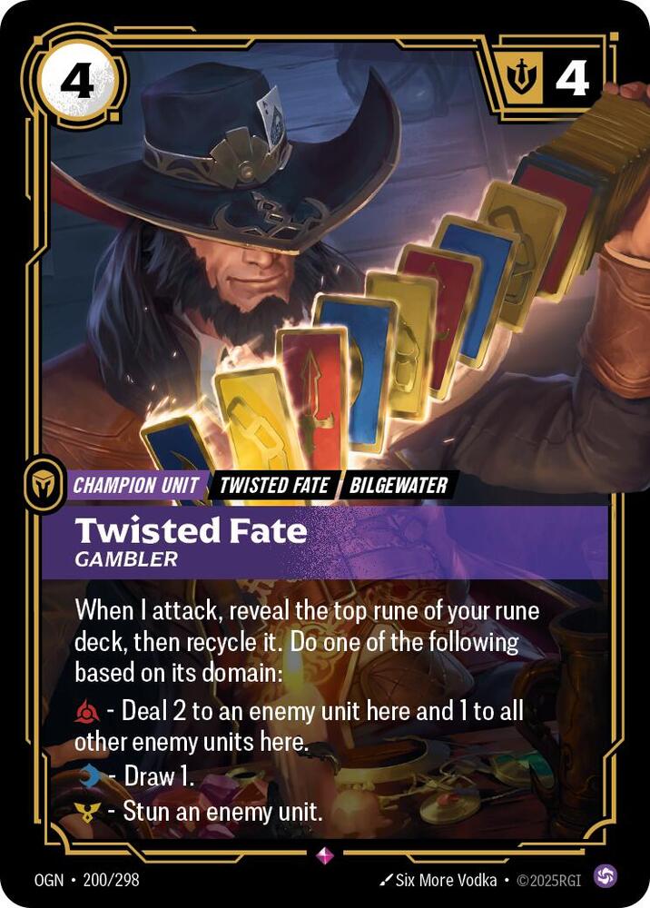 Twisted Fate, Gambler - Origins - 200/298 - Foil - NM