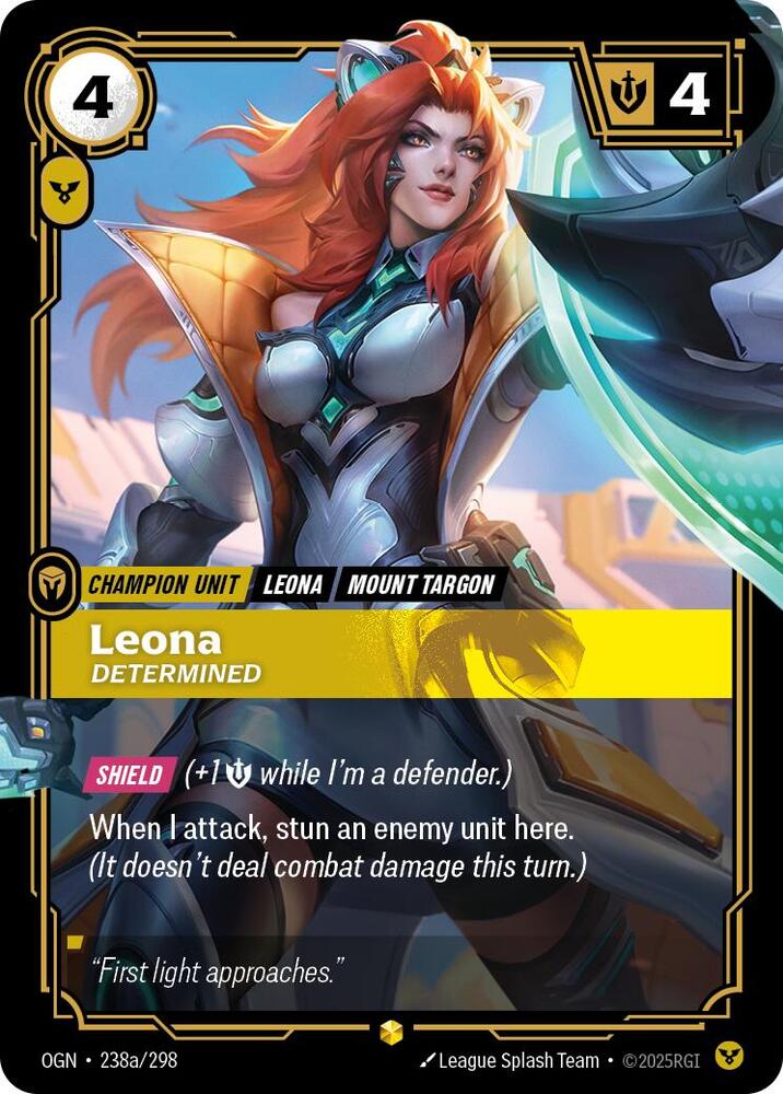 Leona, Determined (Alternate Art) - Origins - 238a/298 - Foil - NM