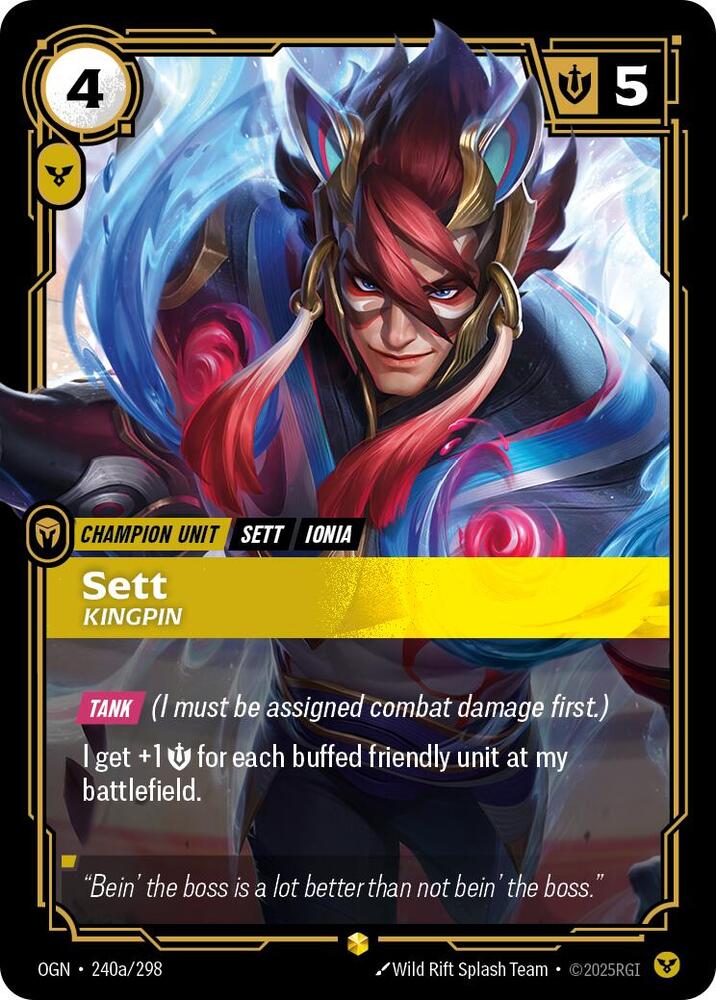Sett, Kingpin (Alternate Art) - Origins - 240a/298 - Foil - NM