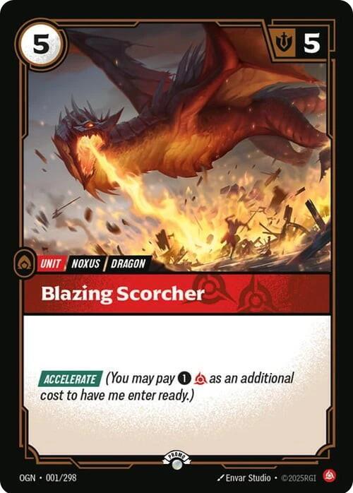 Blazing Scorcher - Riftbound Organized Play Promotional Cards - 001/298 - Foil - NM