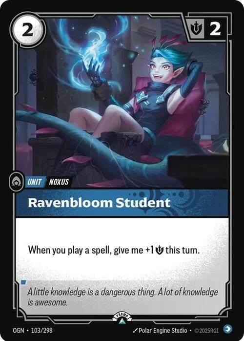 Ravenbloom Student - Riftbound Organized Play Promotional Cards - 103/298 - Foil - NM