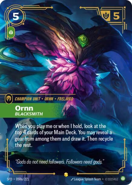 Ornn, Blacksmith (Alternate Art) - Spiritforged - 058a/221 - Foil - NM