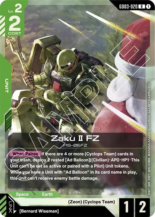 Zaku II FZ - Steel Requiem - GD03-020 - Holo - NM