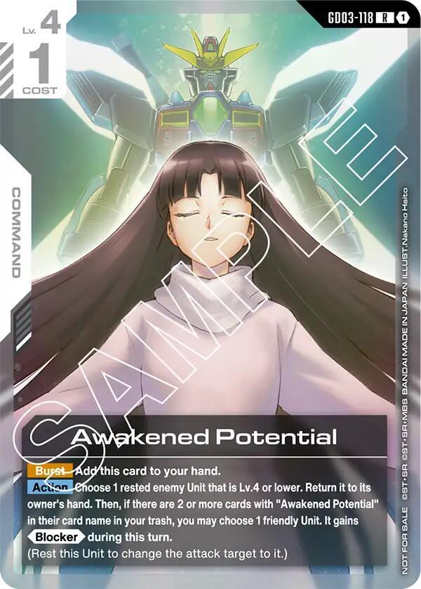 Awakened Potential (Store Tournament Participant Pack 03) - Gundam Promotional Cards - GD03-118 - Holo - NM