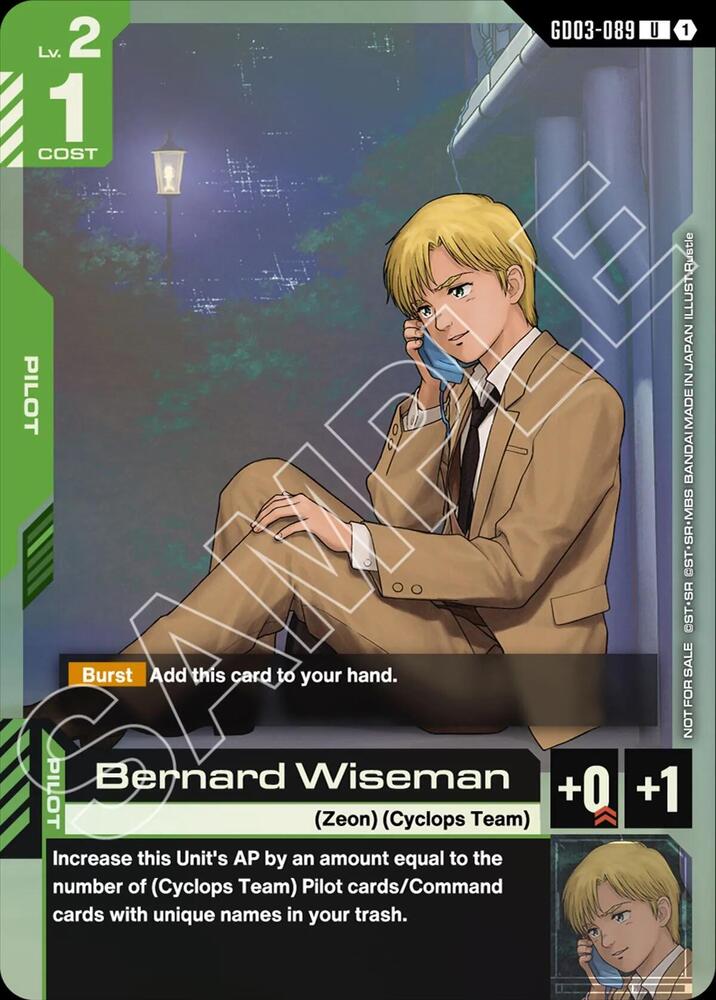 Bernard Wiseman GD03 Release Event - Gundam Promotional Cards - GD03-089 - Holo - NM