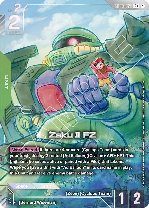 Zaku II FZ Rplus - Steel Requiem - GD03-020 - Holo - NM