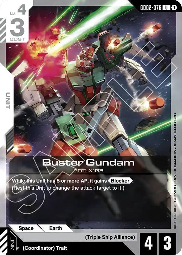 Buster Gundam - Starter Deck 09: Destiny Ignition - GD02-076 - NM