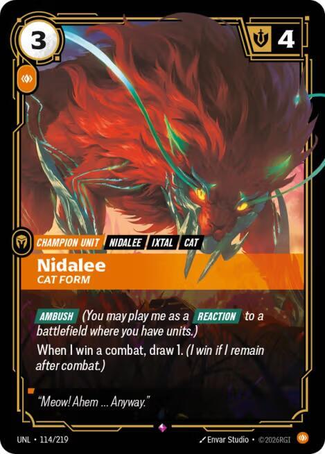 Nidalee, Cat Form - Unleashed - 114/219 - Foil - NM