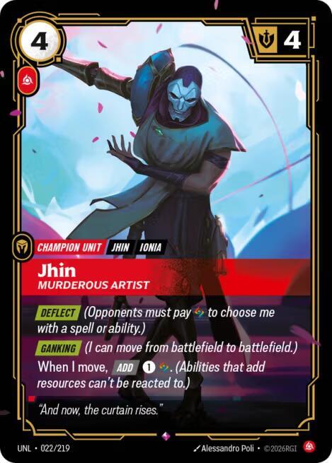 Jhin, Murderous Artist - Unleashed - 022/219 - Foil - NM