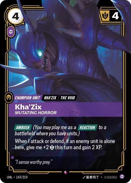 Kha'Zix, Mutating Horror - Unleashed - 143/219 - Foil - NM