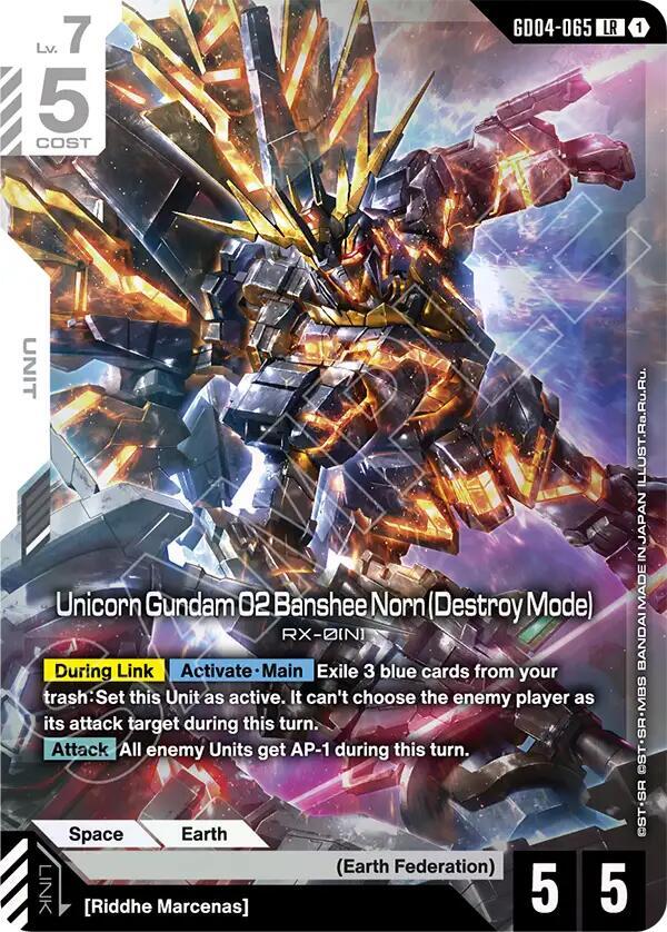 Unicorn Gundam 02 Banshee Norn Destroy Mode - Phantom Aria - GD04-065 - Holo - NM