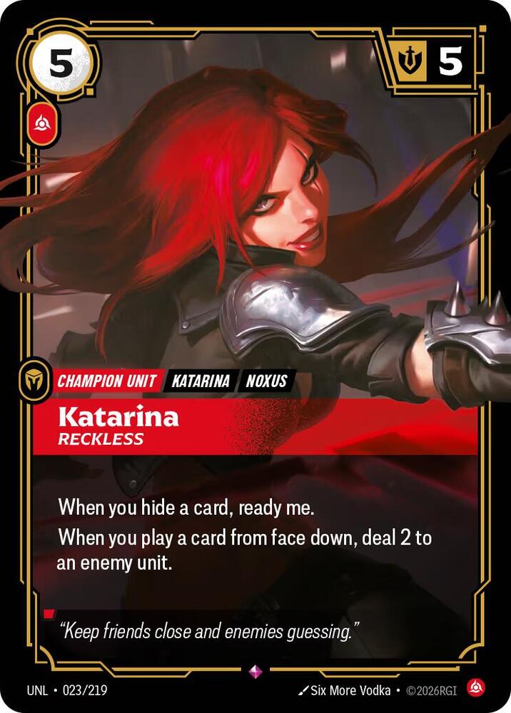 Katarina, Reckless - Unleashed - 023/219 - Foil - NM