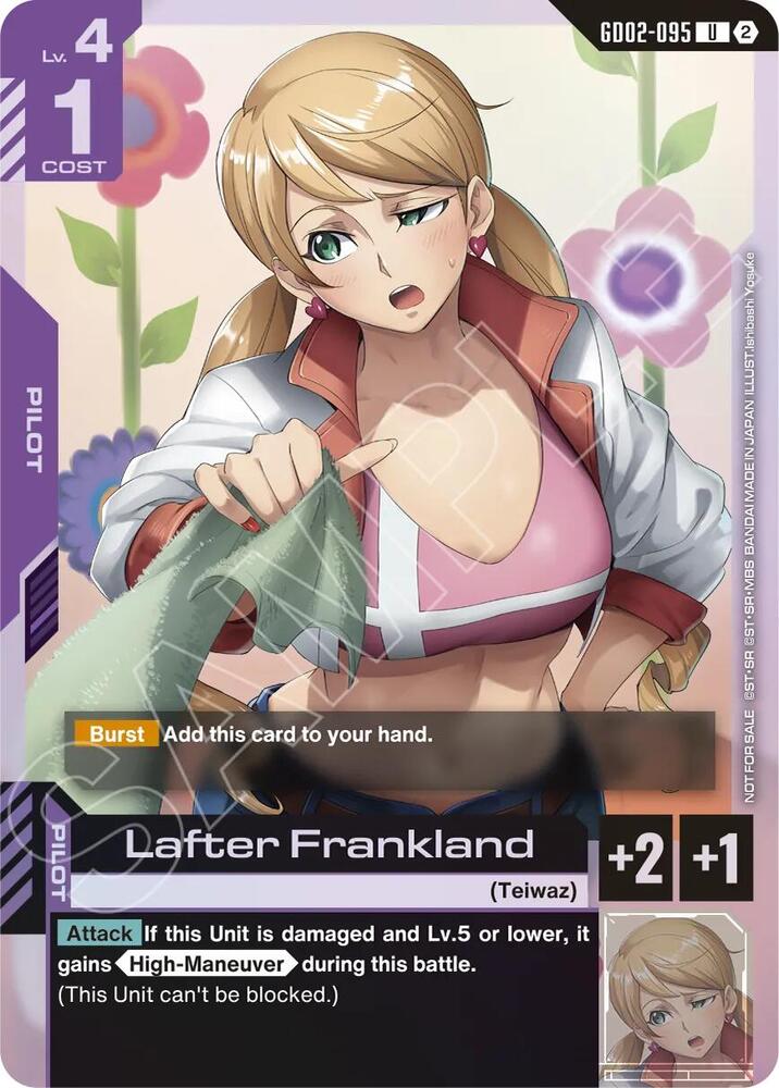Lafter Frankland Store Tournament Participation Pack 05 - Gundam Promotional Cards - GD02-095 - Holo - NM
