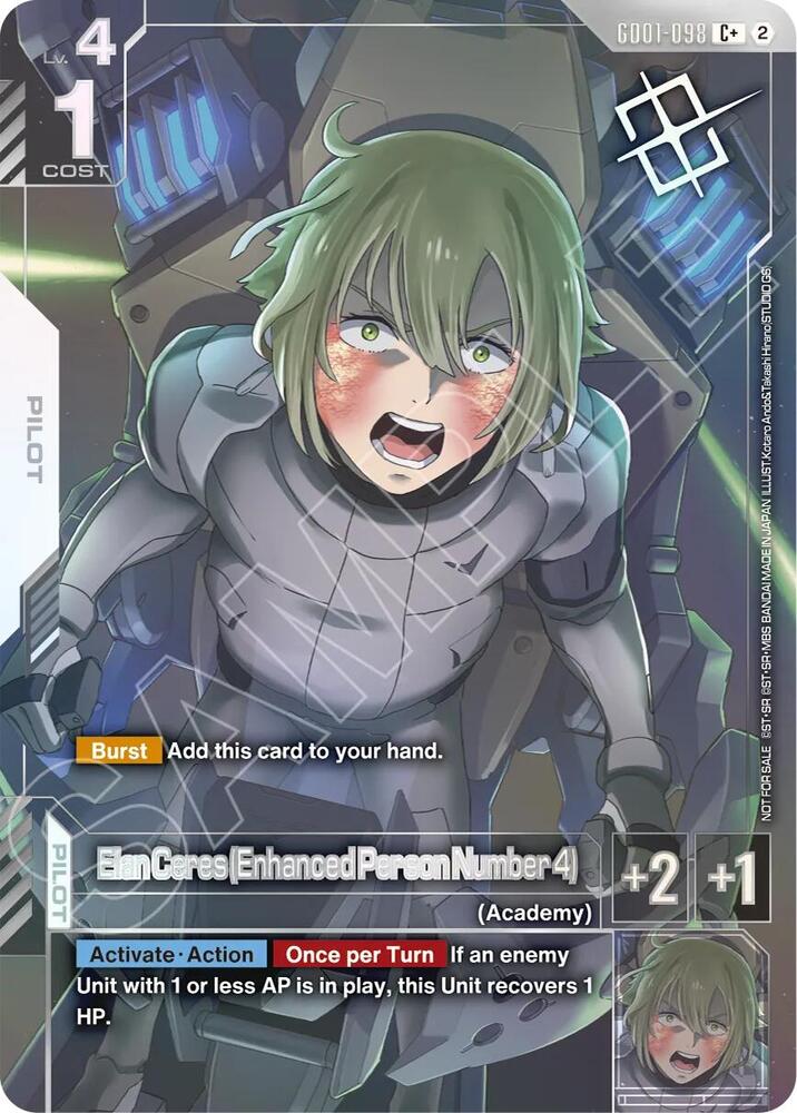 Elan Ceres Enhanced Person Number 4 Store Tournament Winner Pack 05 - Gundam Promotional Cards - GD01-098 - Holo - NM
