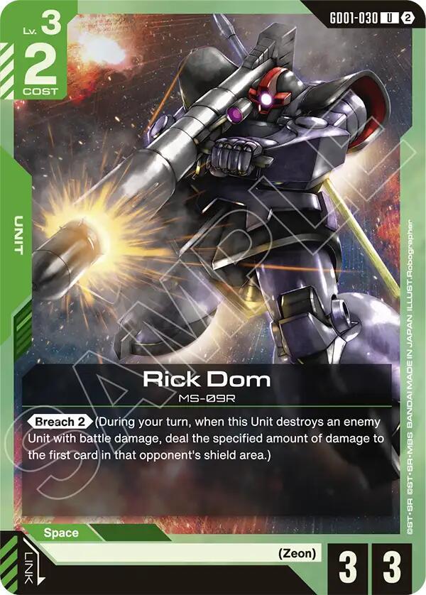 Rick Dom - Deck Build Box Freedom Ascension - GD01-030 - NM