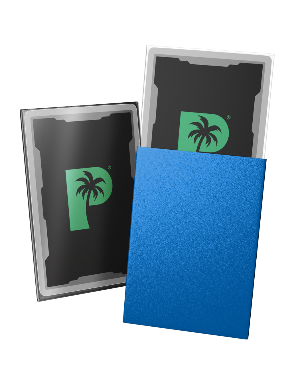 Palms Off Gaming Blackout Deck Sleeves - Japanese Mini Size - 60pc - Blue - Matte