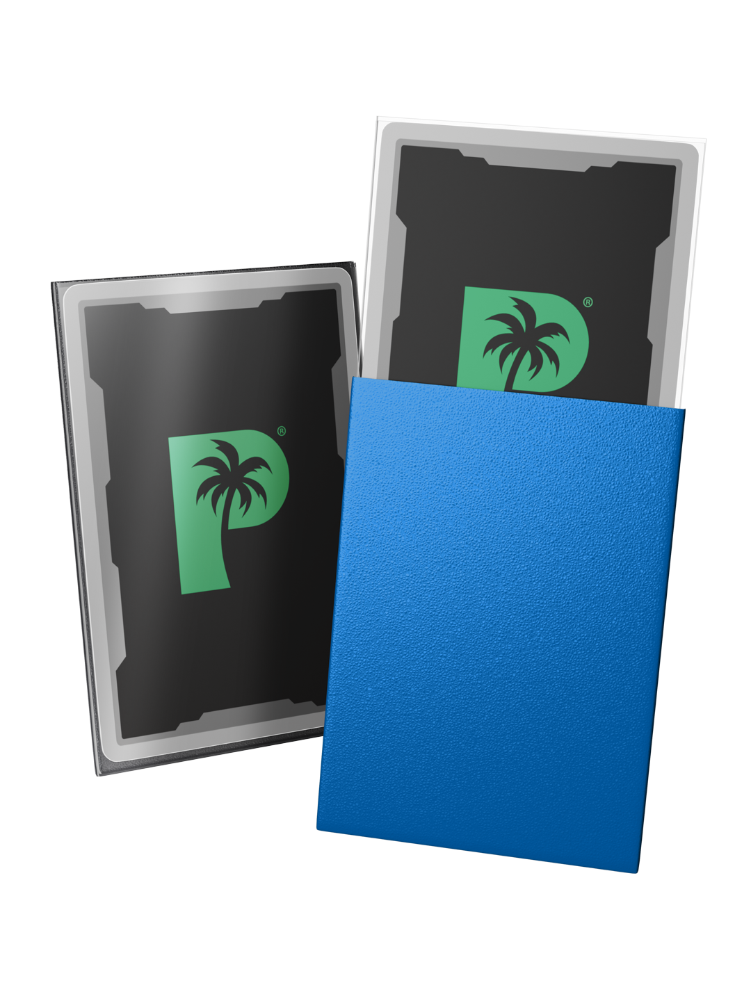 Palms Off Gaming Blackout Deck Sleeves - Japanese Mini Size - 60pc - Blue - Matte