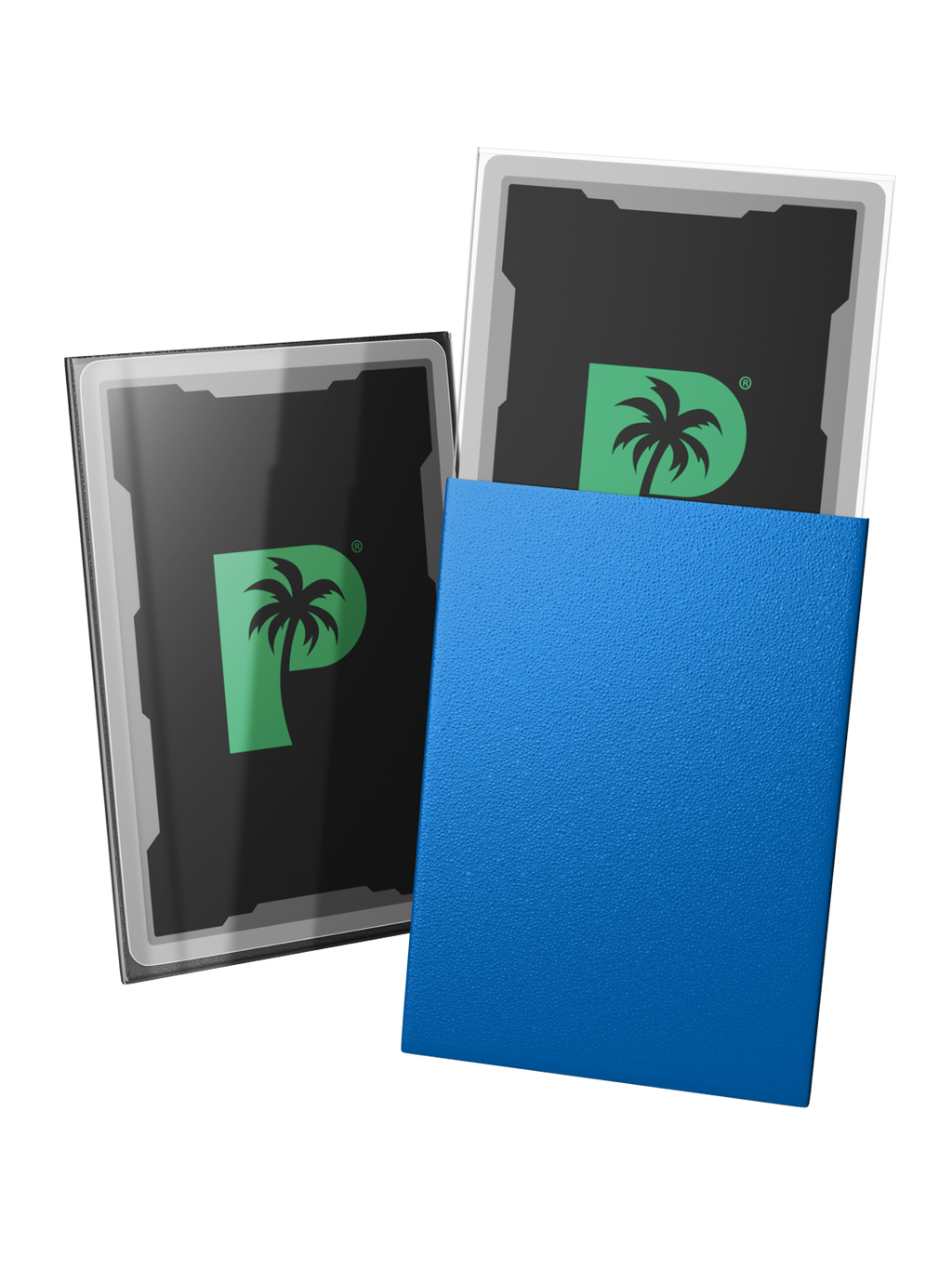 Palms Off Gaming Blackout Deck Sleeves - Japanese Mini Size - 60pc - Blue