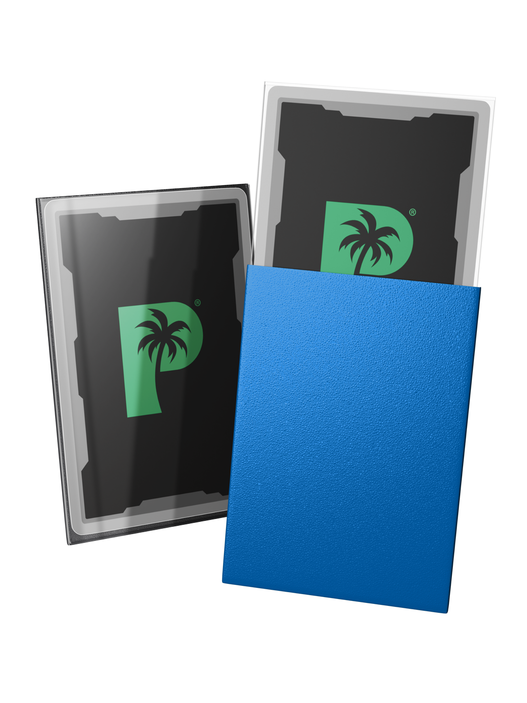 Palms Off Gaming Blackout Deck Sleeves - Japanese Mini Size - 60pc - Blue