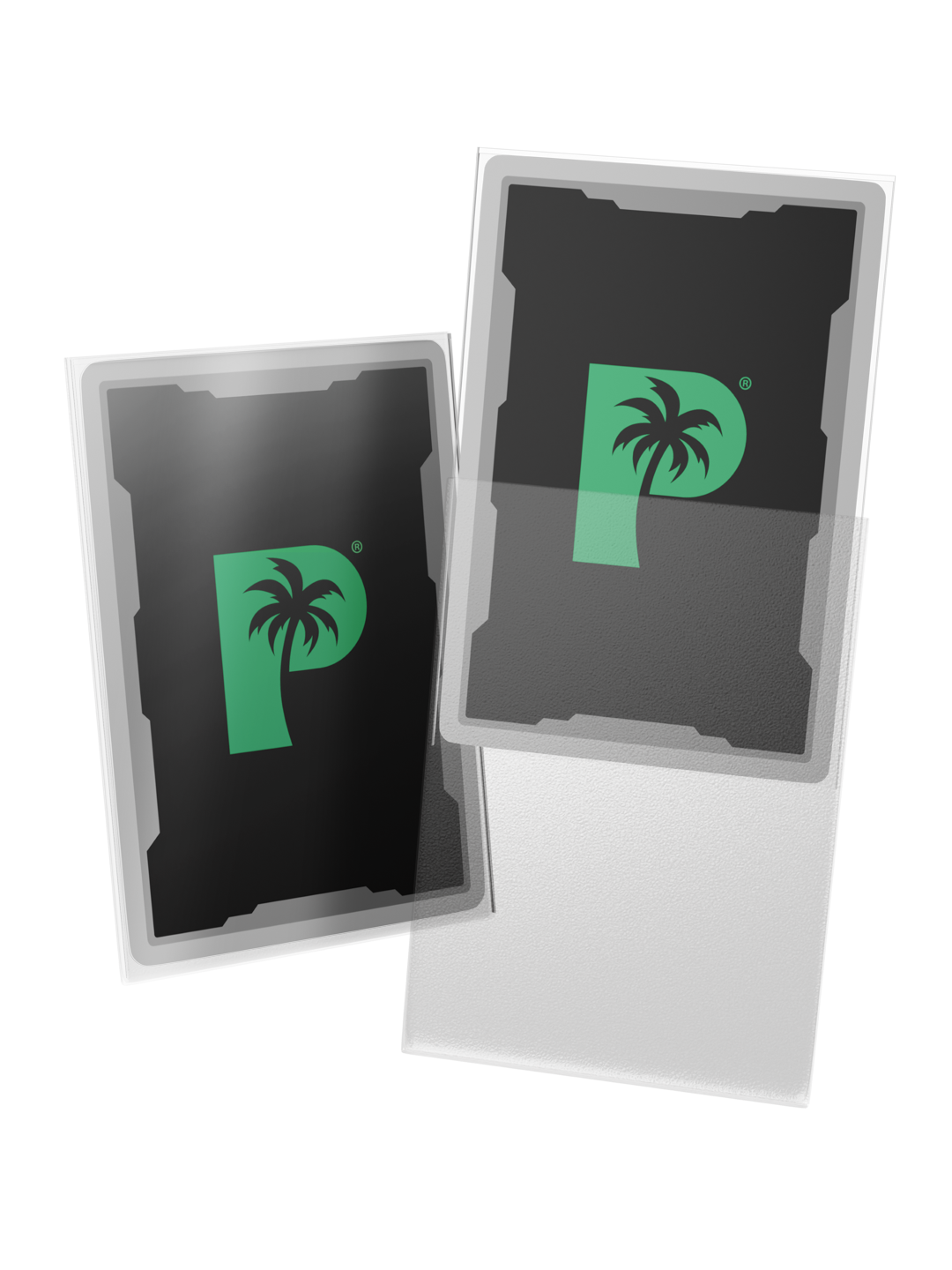 Palms Off Gaming Blackout Deck Sleeves - Japanese Mini Size - 60pc - Clear - Matte