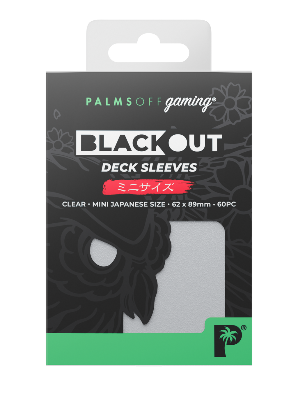 Palms Off Gaming Blackout Deck Sleeves - Japanese Mini Size - 60pc - Clear