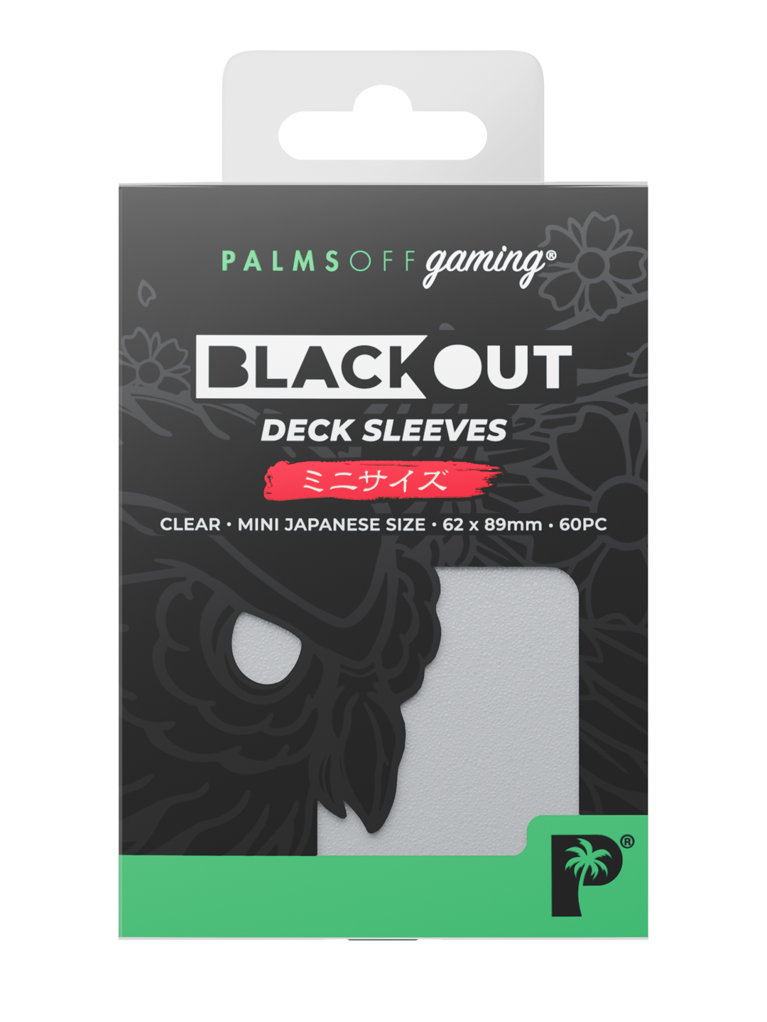 Palms Off Gaming Blackout Deck Sleeves - Japanese Mini Size - 60pc - Clear