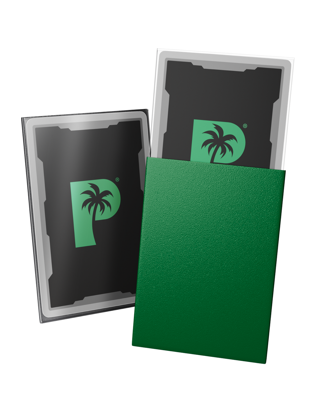 Palms Off Gaming Blackout Deck Sleeves - Japanese Mini Size - 60pc - Green - Matte